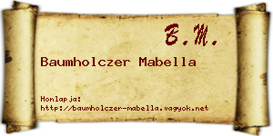 Baumholczer Mabella névjegykártya